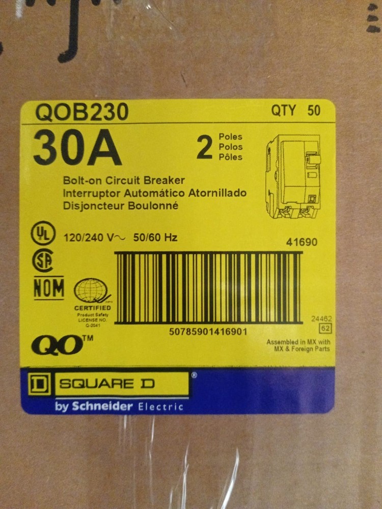 Square D QOB230 Circuit Breaker -Box of 10 Pcs - Made in Mexico