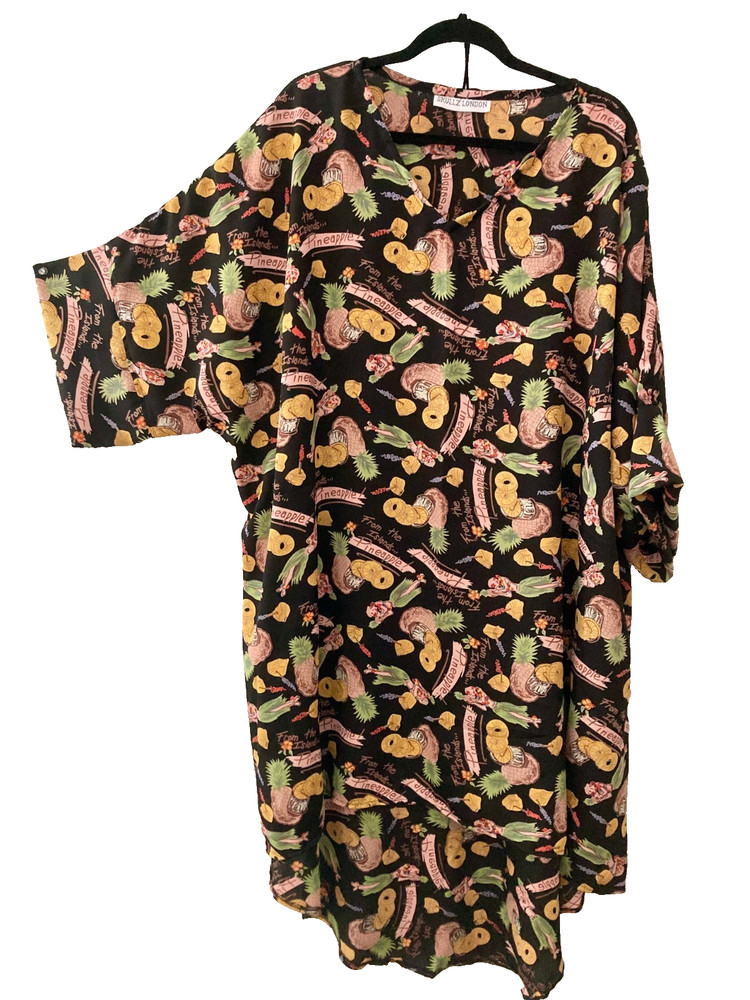 Last One!...Art To Wear...the Exquisite Skullz London Hawaiian Print Maude Tunic