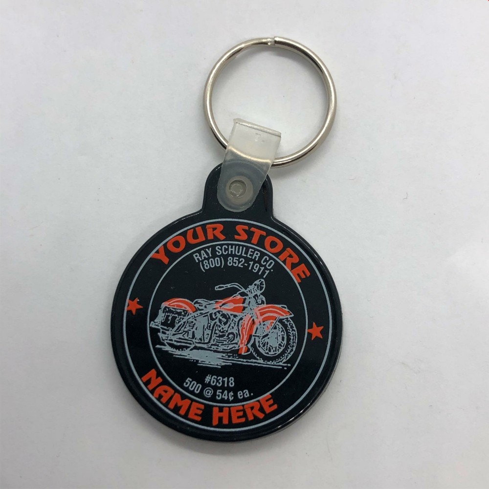 Harley Motorcycle Dealer Advertising Salesman Sample Rubber Keychain