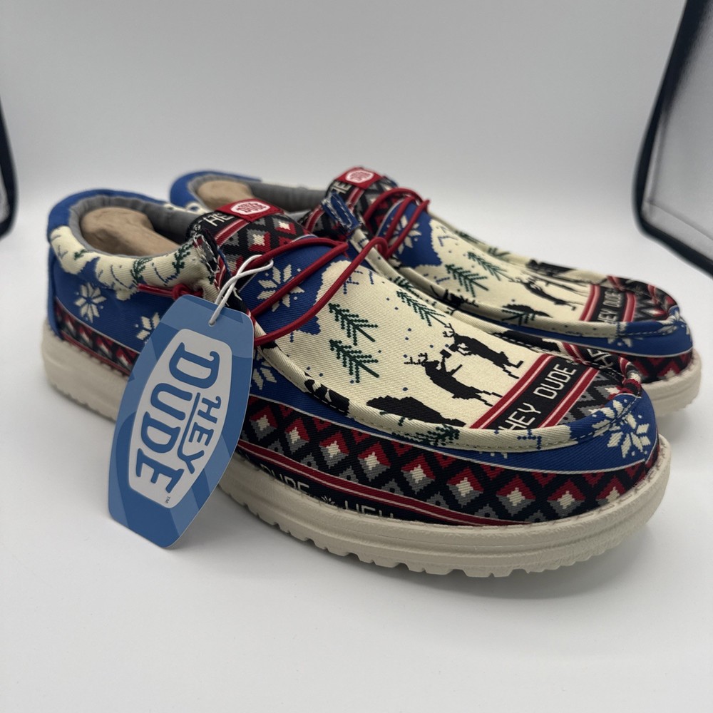 Hey Dude Wally Holiday Cheers - Holiday White/Multi Sz Mens 13