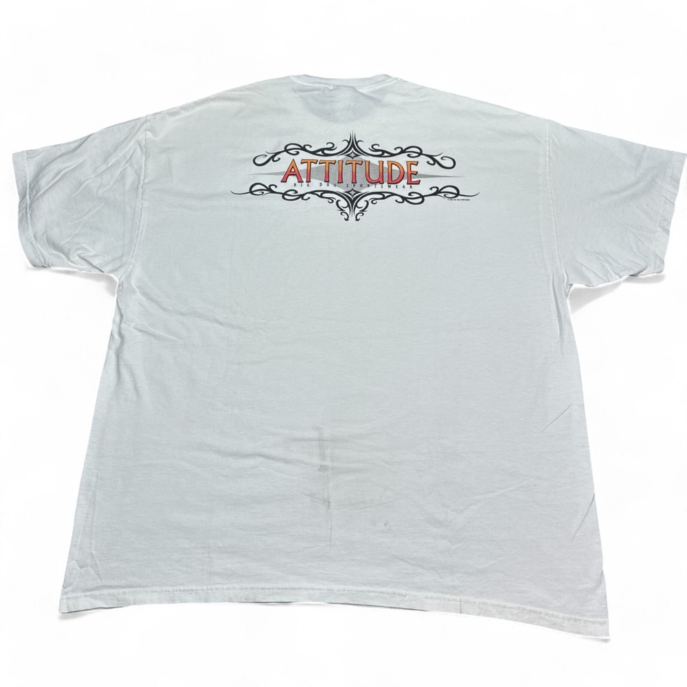 Vintage 90s Big Dogs Tee Shirt Adult Size 2XL XXL White Double Sided Graphic