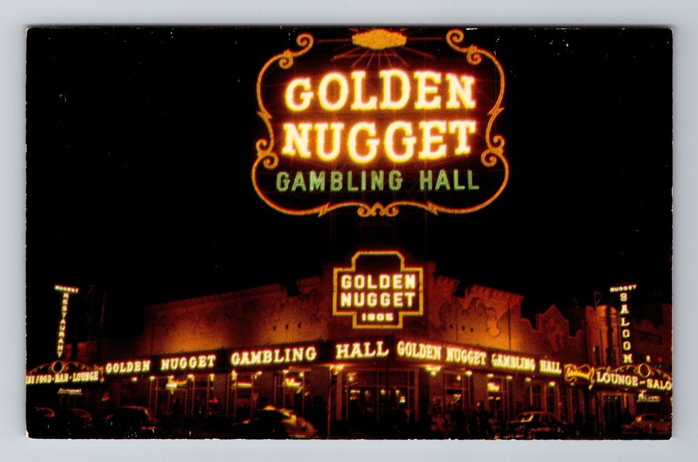 Las Vegas NV-Nevada, Golden Nugget Gambling Hall, Advertising, Vintage Postcard