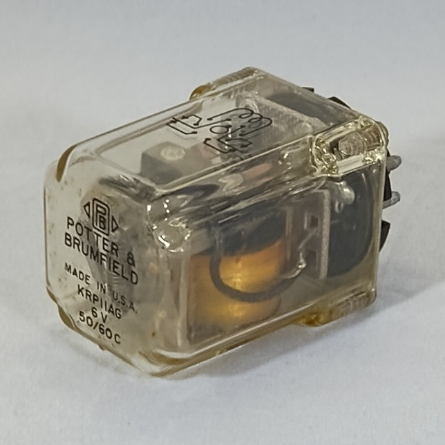 Potter & Brumfield KRP11AG 6V 50/60C, Plug-In Relay. Vintage