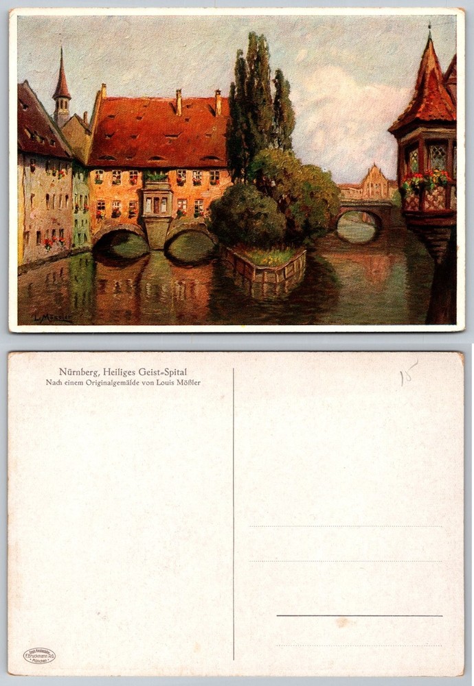 Nuremberg Holy Spirit Hospital Art Postcard by Louis Moessler, Germany
