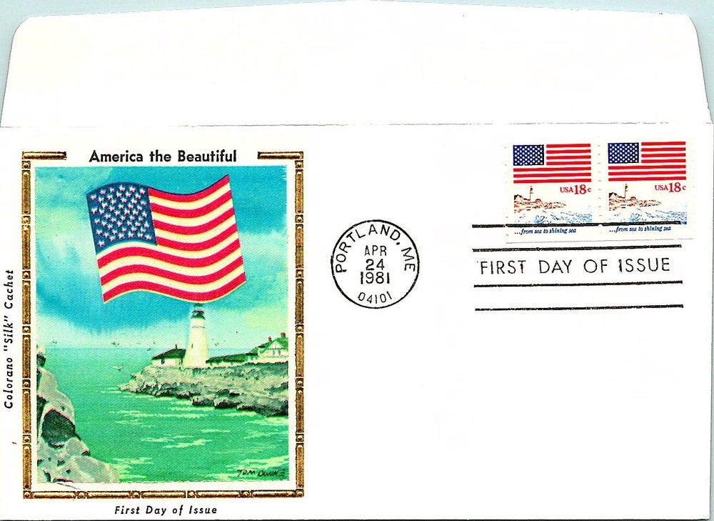 S01-5369, AMERICA THE BEAUTIFUL, FROM SEA TO SHINING SEA, COIL PAIR, SILK FDC