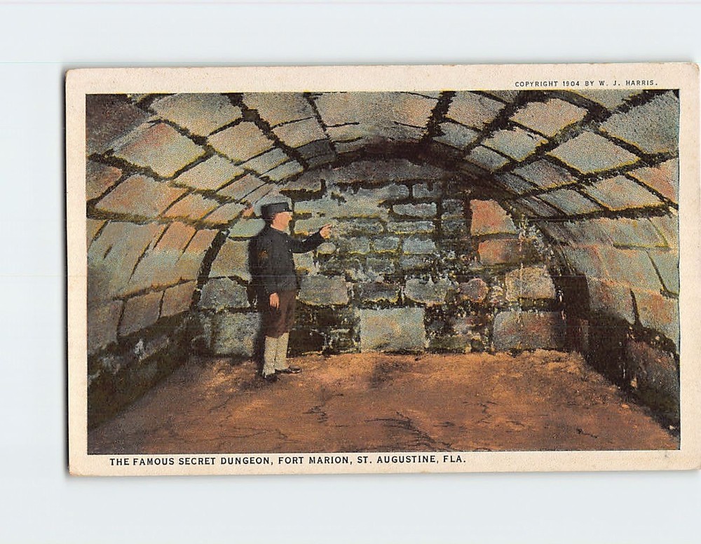 Postcard The Famous Secret Dungeon Fort Marion St. Augustine Florida USA