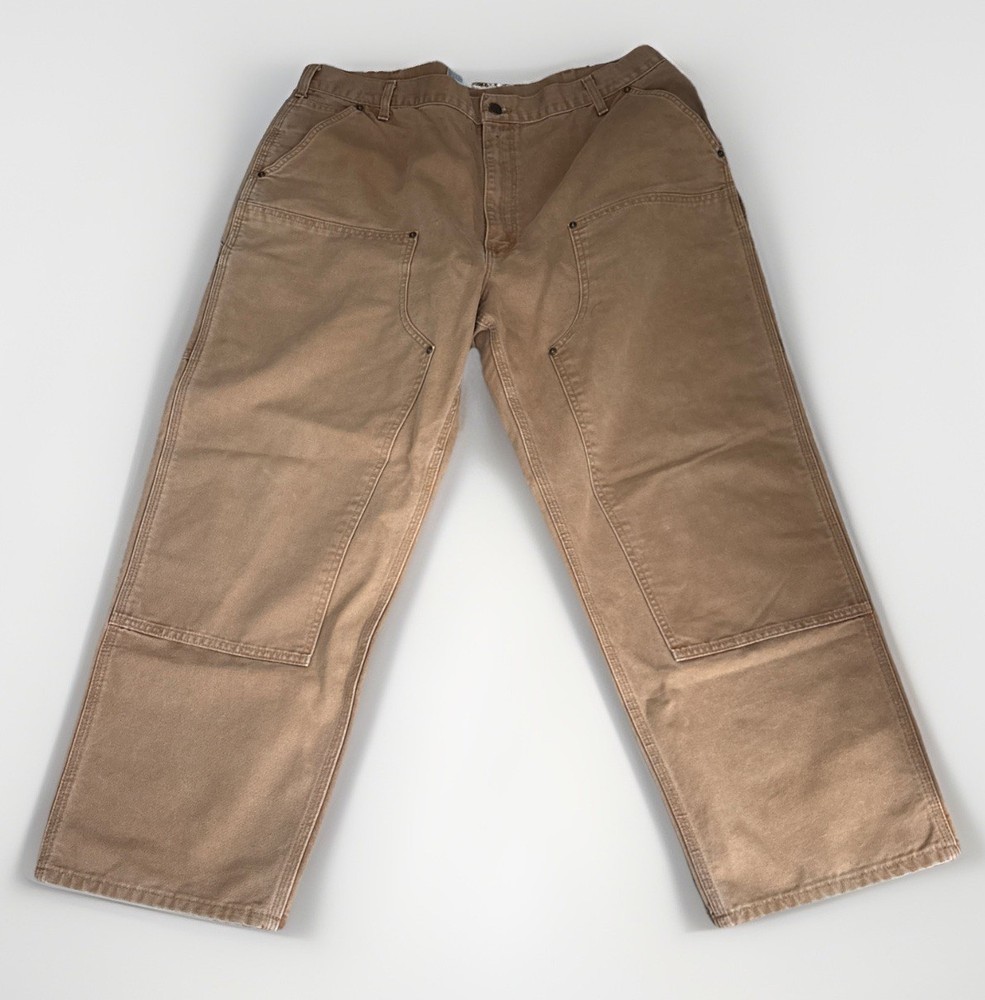 Carhartt Double Knee Carpenter Pants 42x30 Tan Loose Original Fit