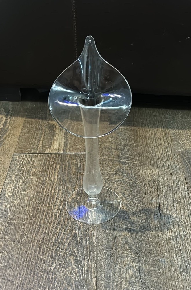 Hand Blown Art Glass Jack in the Pulpit Flower Vase Tulip Bud Vase 9