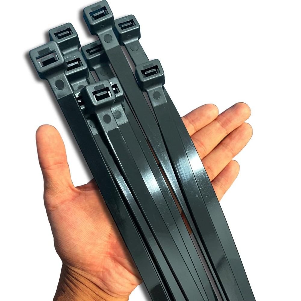 Black Heavy Duty 20-Inch Outdoor Zip Ties 250lb Capacity Cable Wraps