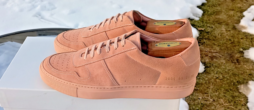 Common Projects Achilles Low 41EU 8/8.5US Suede 'Blush' 3865 w/ COA $450-image