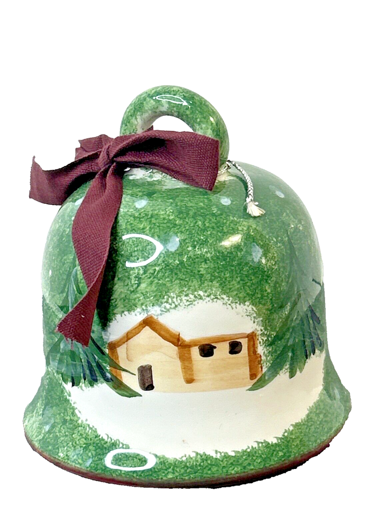 Vintage 1998 Italian Hand-Painted Ceramic Christmas Bell