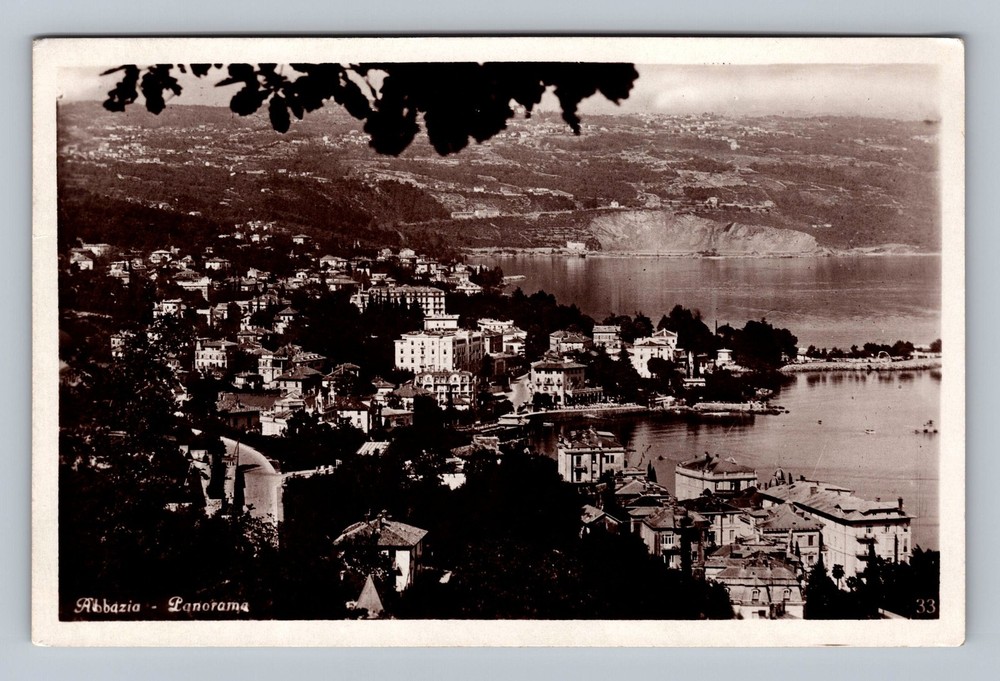 Croatia- Abbazia Panorama Of Kvarner Bay & Villas Old Post PC Vintage Postcard