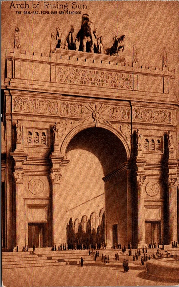 1915 Panama-Pacific Expo San Francisco Arch of Rising Sun Postcard PPIE