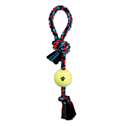 Mammoth Pet Products Pull Tug Dog toy w/Tennis Ball Mul