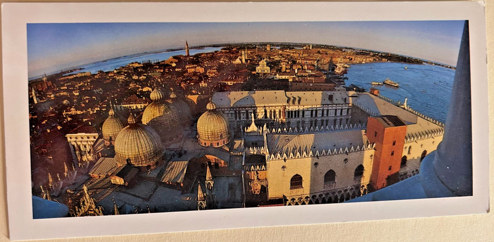 Postcard: Panoramic view of Venice, Italy from the campanile of San Marco plaza
