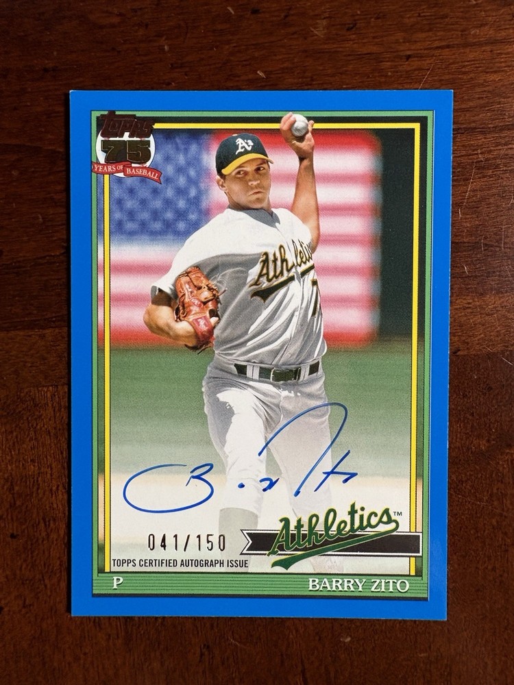 2026 Topps Series 1 Barry Zito 1991 Topps Baseball Autograph 91A-82 Blue 41/150