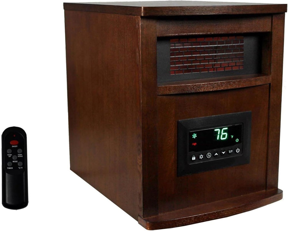 LifeSmart Portable Infrared Space Heater LifePro with Wheels & Remote, 1500W