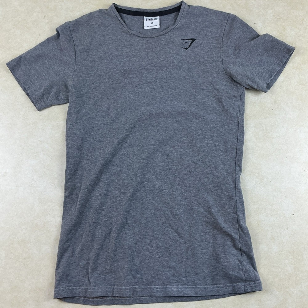 Gymshark Shirt Mens Size XS Gray Logo Gym Fitness Tee Top Athleisure