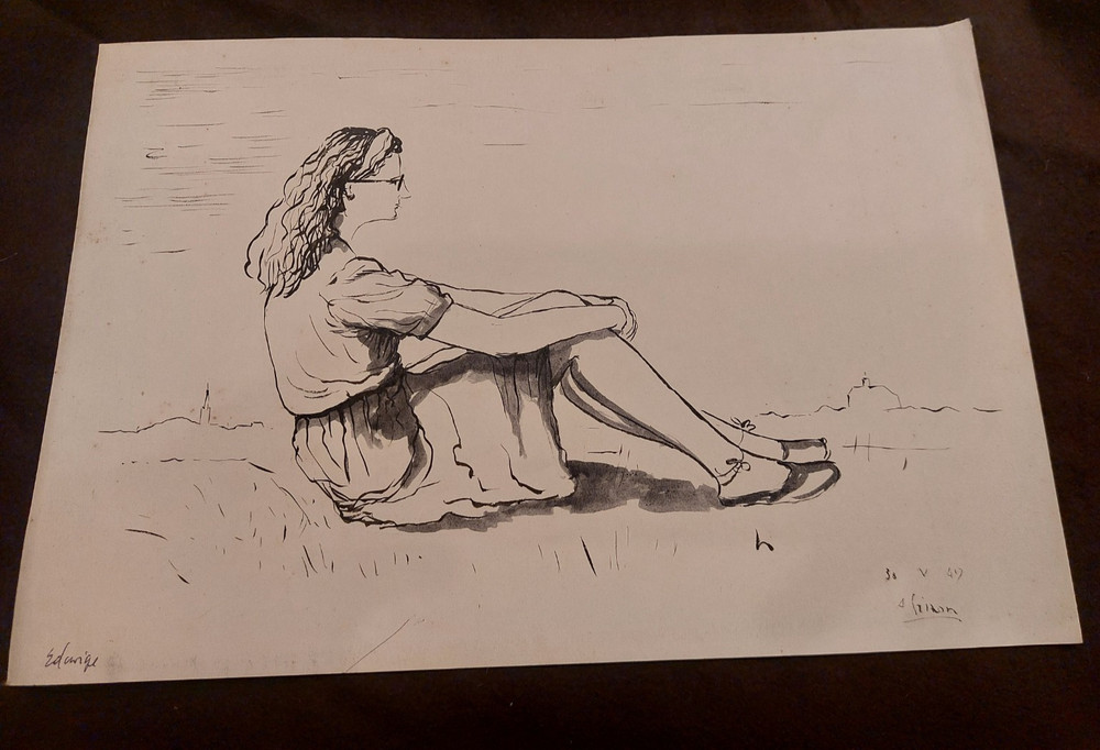 Ink André Simon 1949 Artist Lorrain Metz Edwige