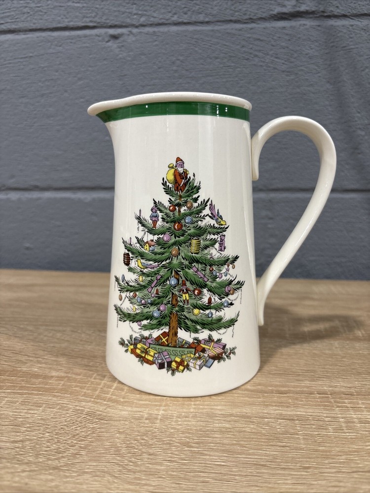 Vintage CHRISTMAS TREE Spode England Windsor Jug Pitcher 7”