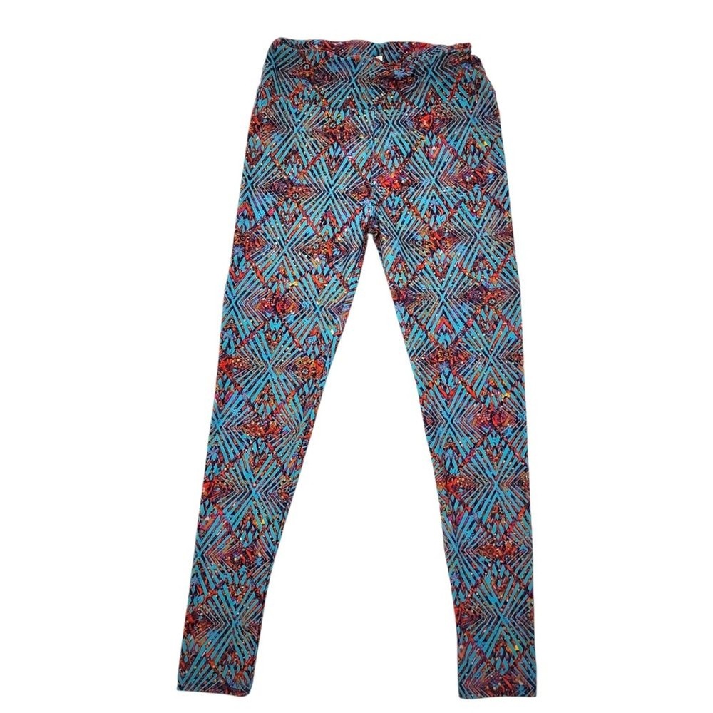 LuLaRoe Women's Leggings Multicolor Geometric Pattern One Size