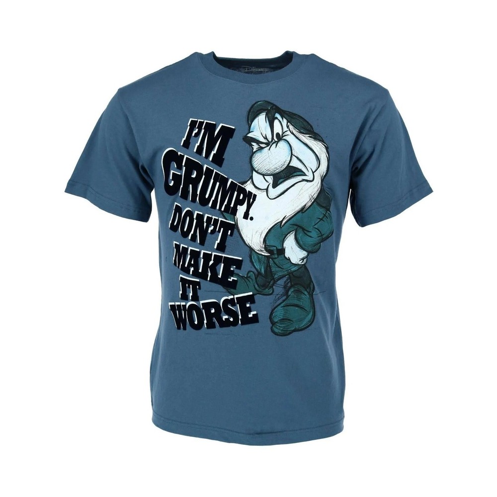 Disney Grumpy Dwarf I'm Grumpy Don't Make It Worse Graphic T Shirt Men's Large