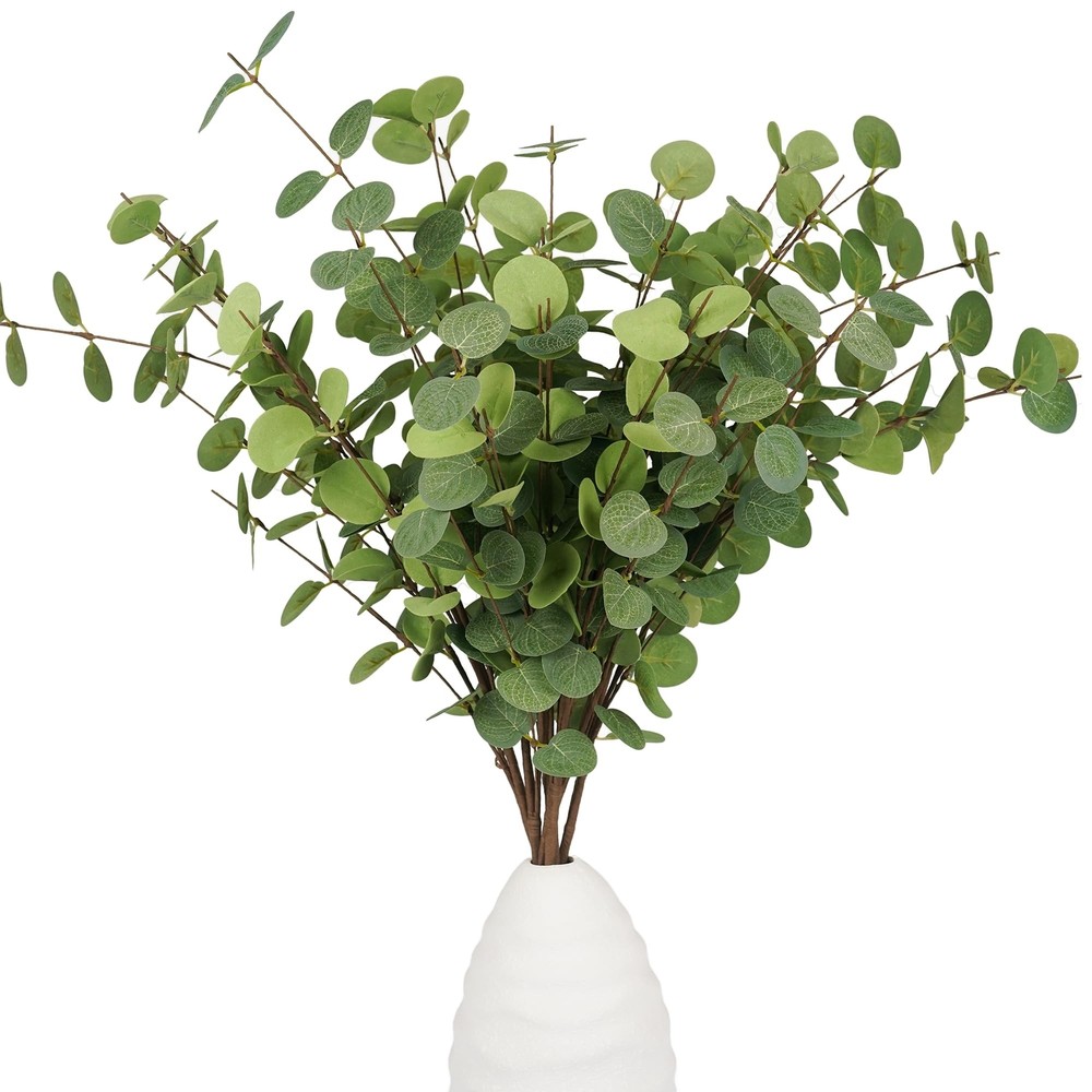 Eucalyptus Stems 6 Pcs Artificial Eucalyptus Leaves 27.5 inch Floral Picks, B...