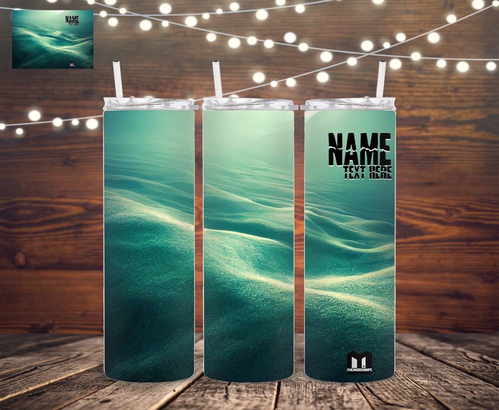 Custom Green Desert 20oz Skinny Tumbler with Straw - Personalize Your Name