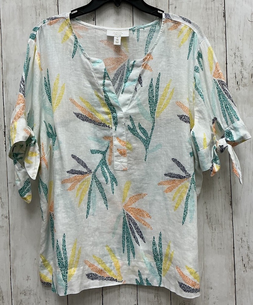 Women’s Linen Charter Club Luxury V-Neck Top XL 0429–206