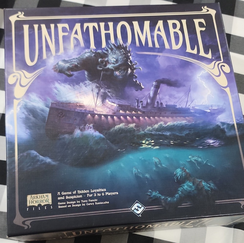 Fantasy Flight Games Unfathomable Horror Board Game w/ Miniatures 3+ Players 14+