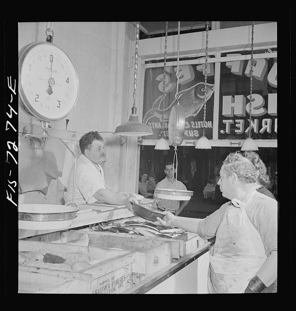 Photo:New York NY Jewish section Fish Store 1942 Fish Market Exchange