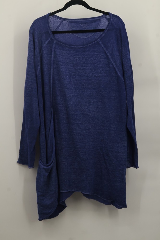 Calvin Klein Tunic Sweater Womens  2X Dark Blue Long Sleeve Pockets Asymmetrical