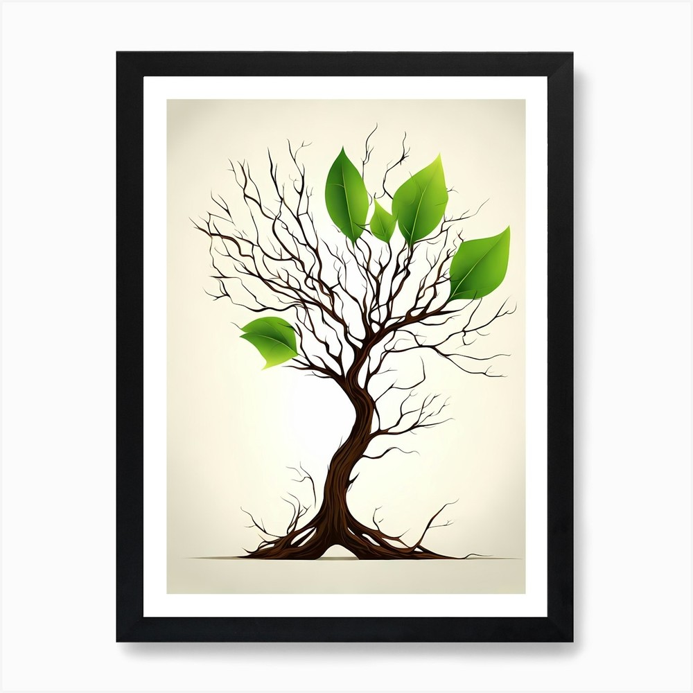 Tree minimalistic VECTOR ART Art Pr Framed Wall Art Poster Canvas Print Picture