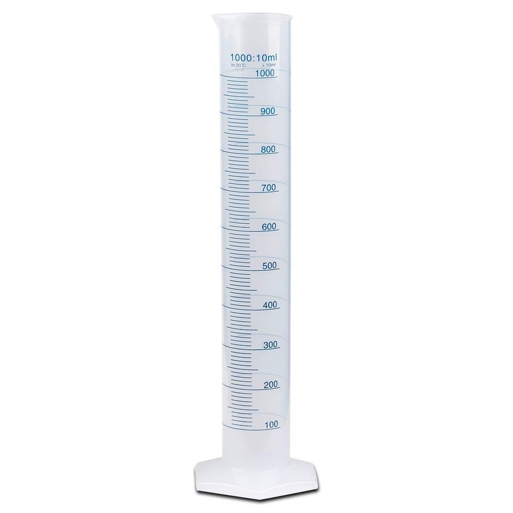 1000ml Plastic Graduated Cylinder with Printed and Molded Graduations