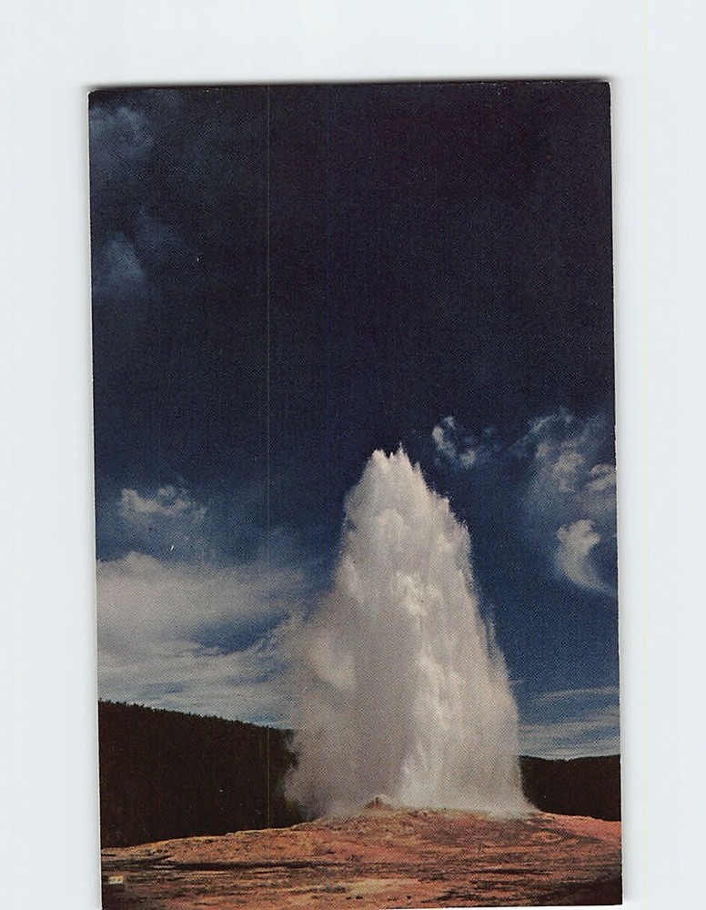 Postcard Old Faithful Geyser Yellowstone National Park Wyoming USA