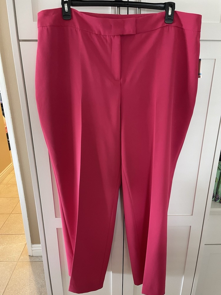 Anne Klein Dress Pants Womens Size 20W Pink Business Career Stretch NWT MSRP $99