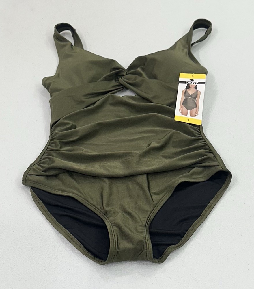 DKNY Women's One-Piece Swimsuit, Green, Size S