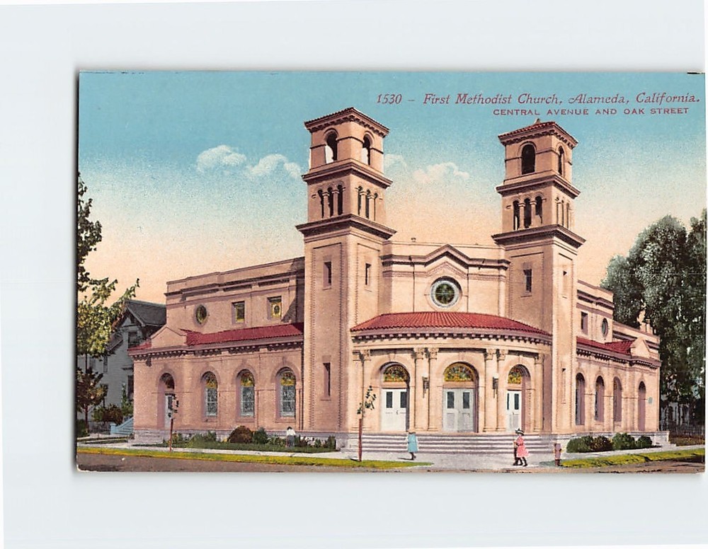 Postcard First Methodist Church Alameda California USA