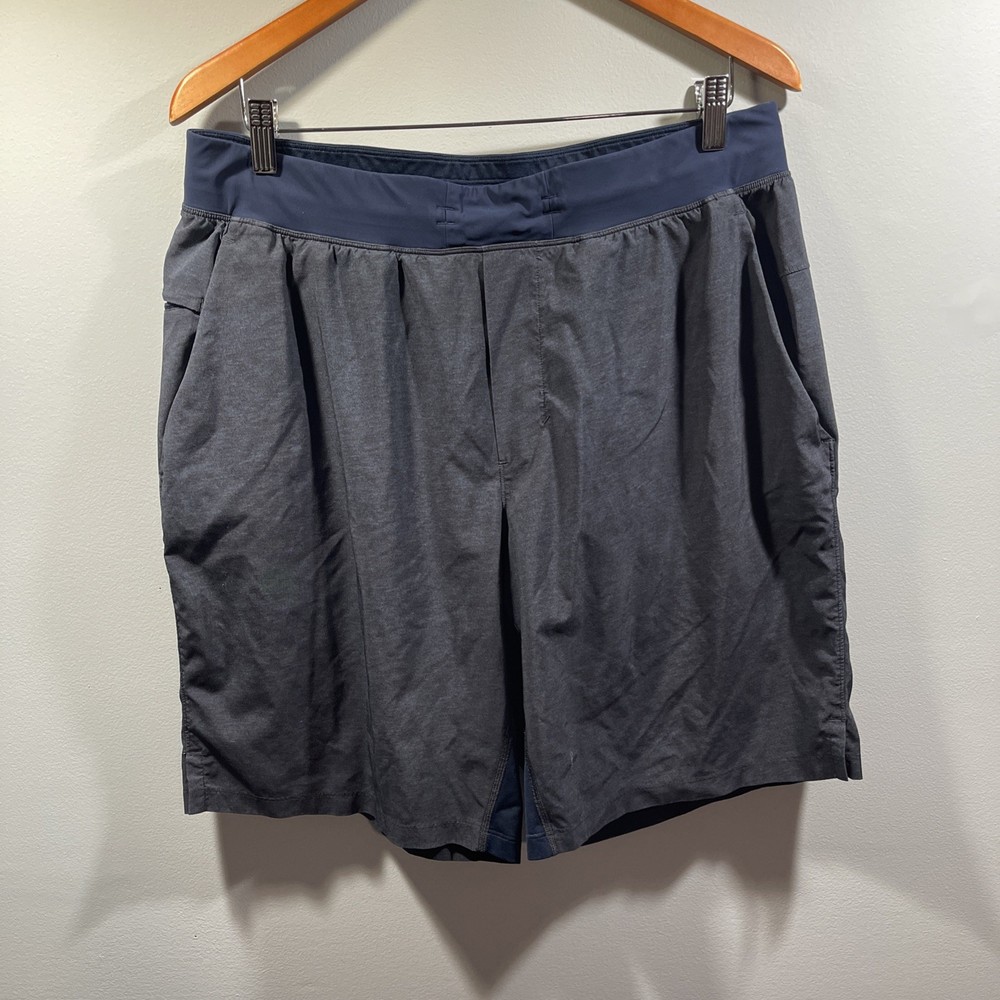 Lululemon THE Short 9” Linerless Mens XL Blue Heathered Athletic Training Gym