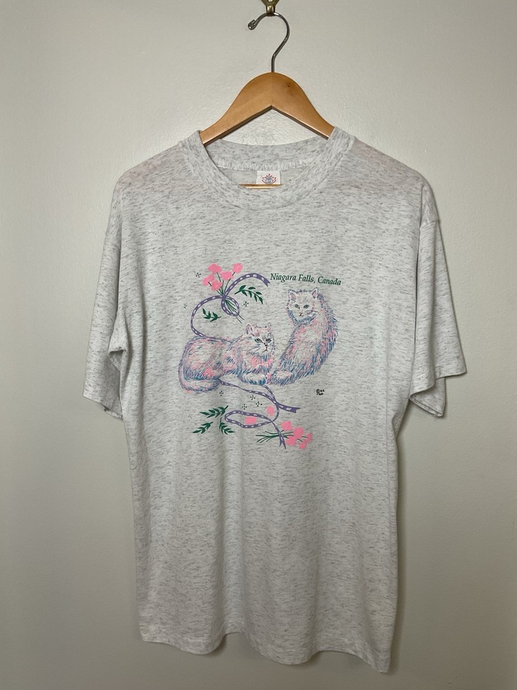 Vintage 1980s Cats Niagara Falls Canada Destination Graphic Tshirt Retro VTG 80s