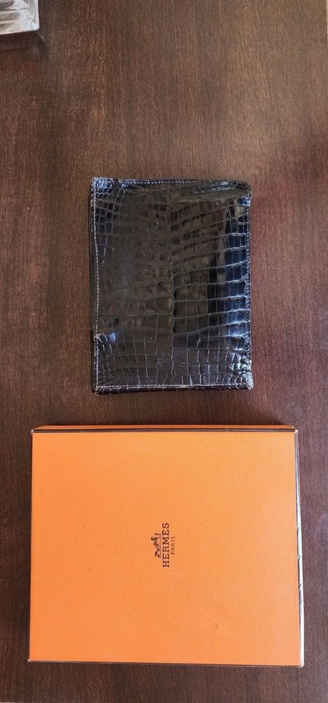 Vintage Hermes Alligator Wallet w/Box