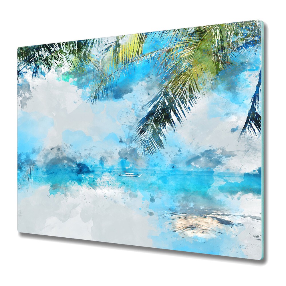 Glass Surface Protector Coconut On The Beach Paradise Palm Trees Exotic Leaves