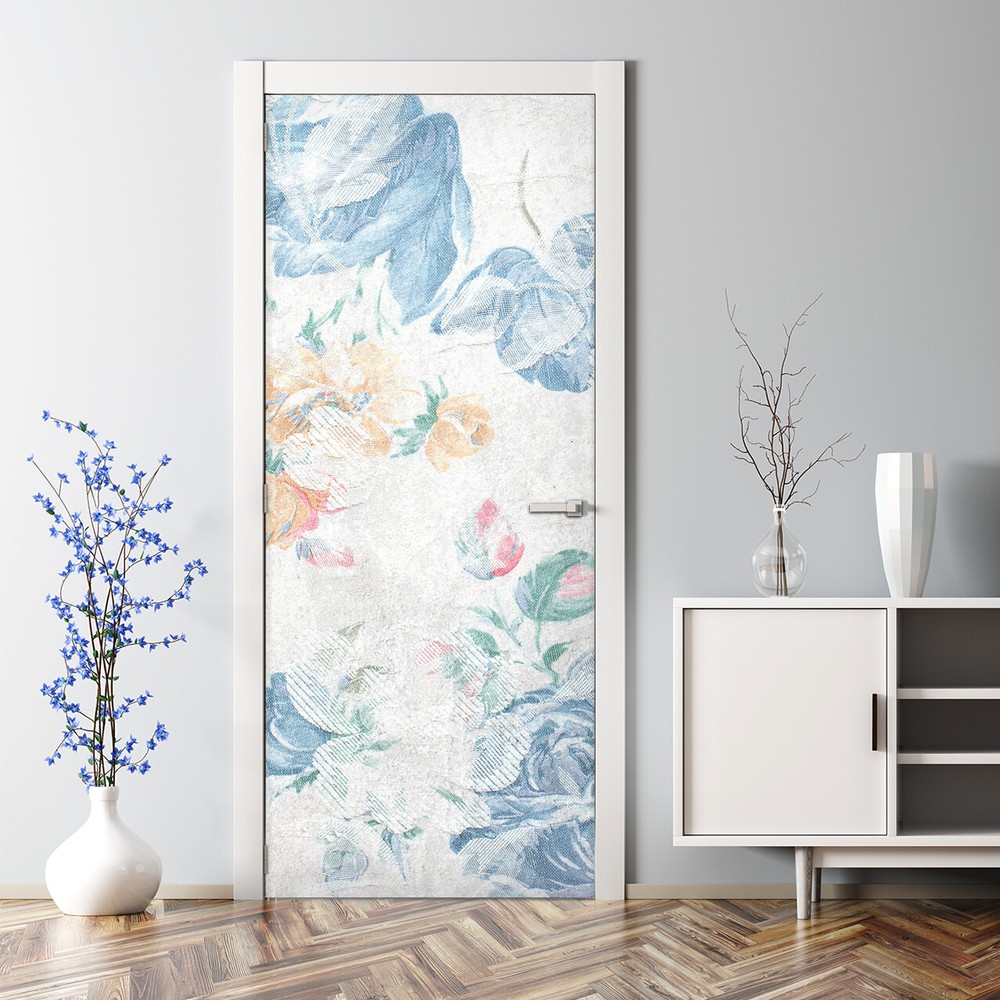 Colourful garden renters design nursery Self adhesive Door Decal Wallpaper