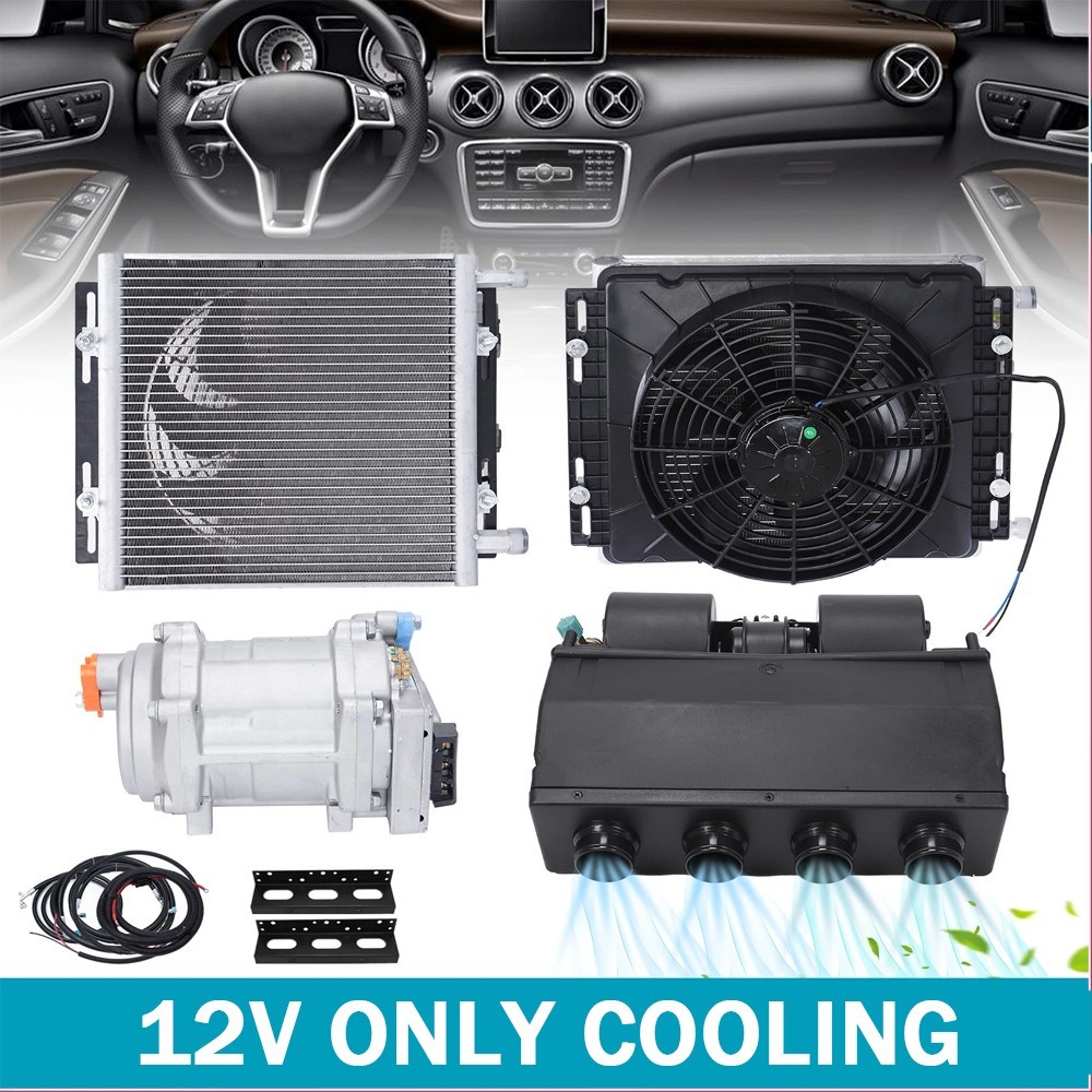 12V Auto Air Conditioner Electric Underdash A/C Kit Compressor Cool Universal