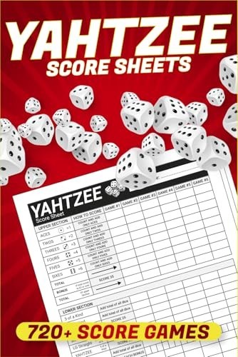 Score Sheets: 720+ Score Games for Scorekeeping, Yahtzee Score Pads, 6 X