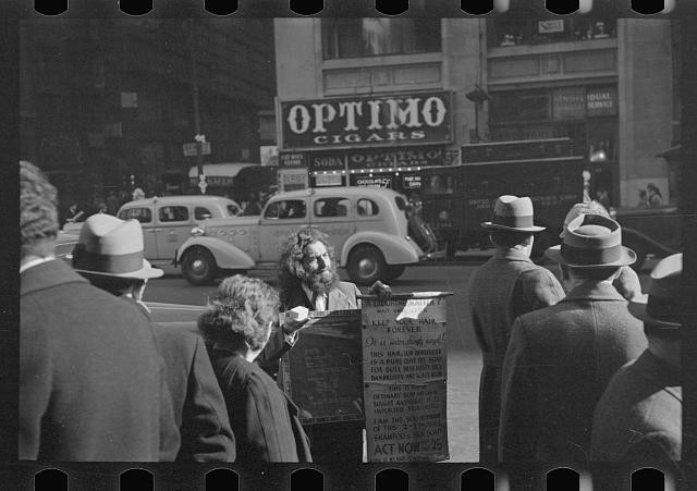 Photo:New York City NY 7th Ave 28th St 1936 Men Crowd Street Scene