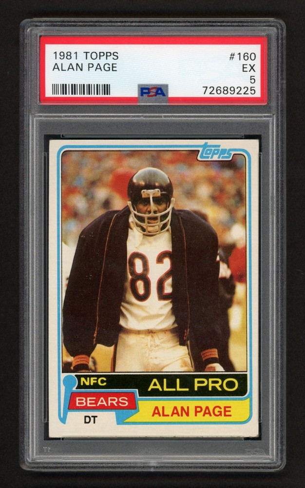 1981 Topps Alan Page #160 All Pro Hof Chicago Bears Vintage Psa 5 Excellent