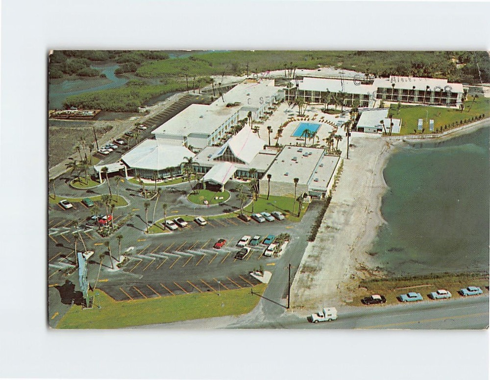 Postcard Aerial View Causeway Inn Tampa Florida USA