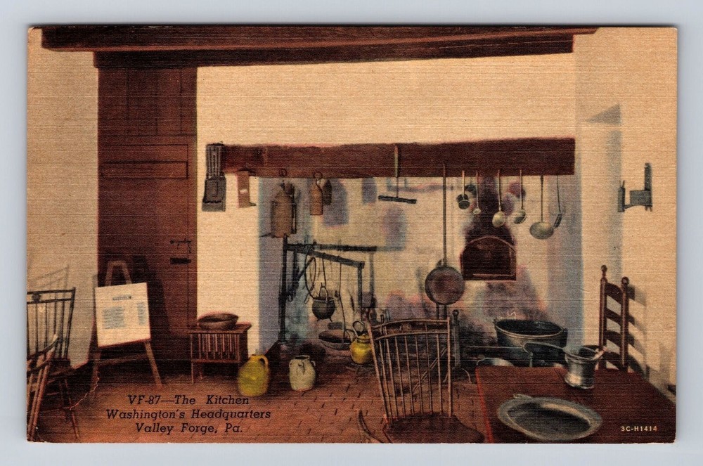 Valley Forge PA-Pennsylvania, Kitchen Washington's Headquarters Vintage Postcard