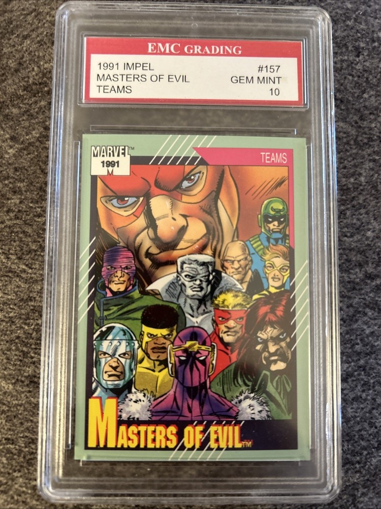 1991 Impel Marvel Universe Masters of Evil #157 EMC Graded 10 Gem Mint